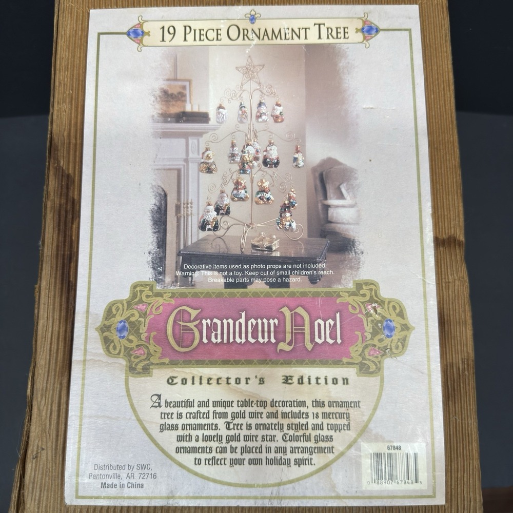 Grandeur Noel Ornament Tree Collector's Edition Mercury Glass Gold Wire Multi